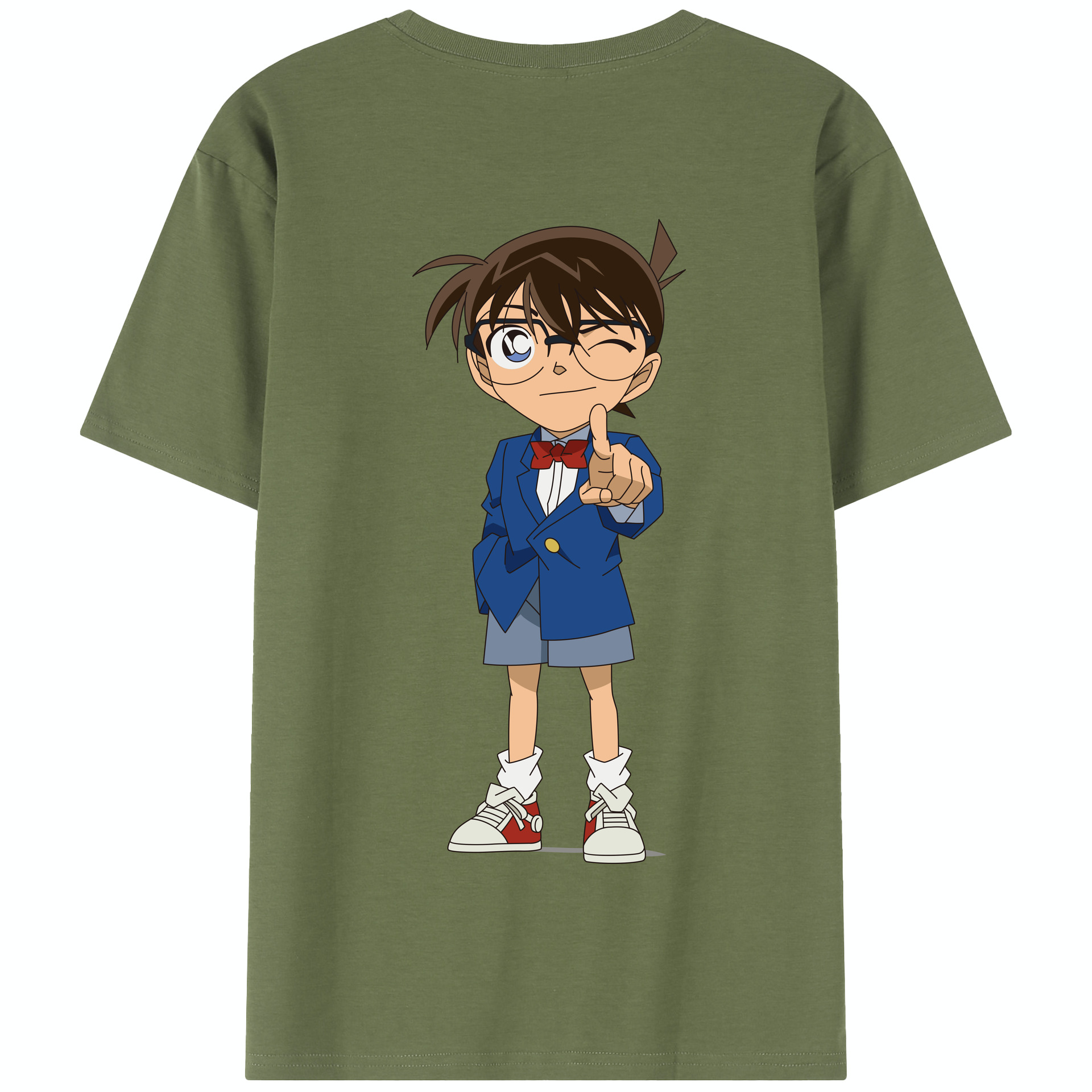 （画像用） 名探偵コナン 江戸川 コナン Detective Conan Conan Edogawa 綿100％半袖Tシャツ（背面プリント）